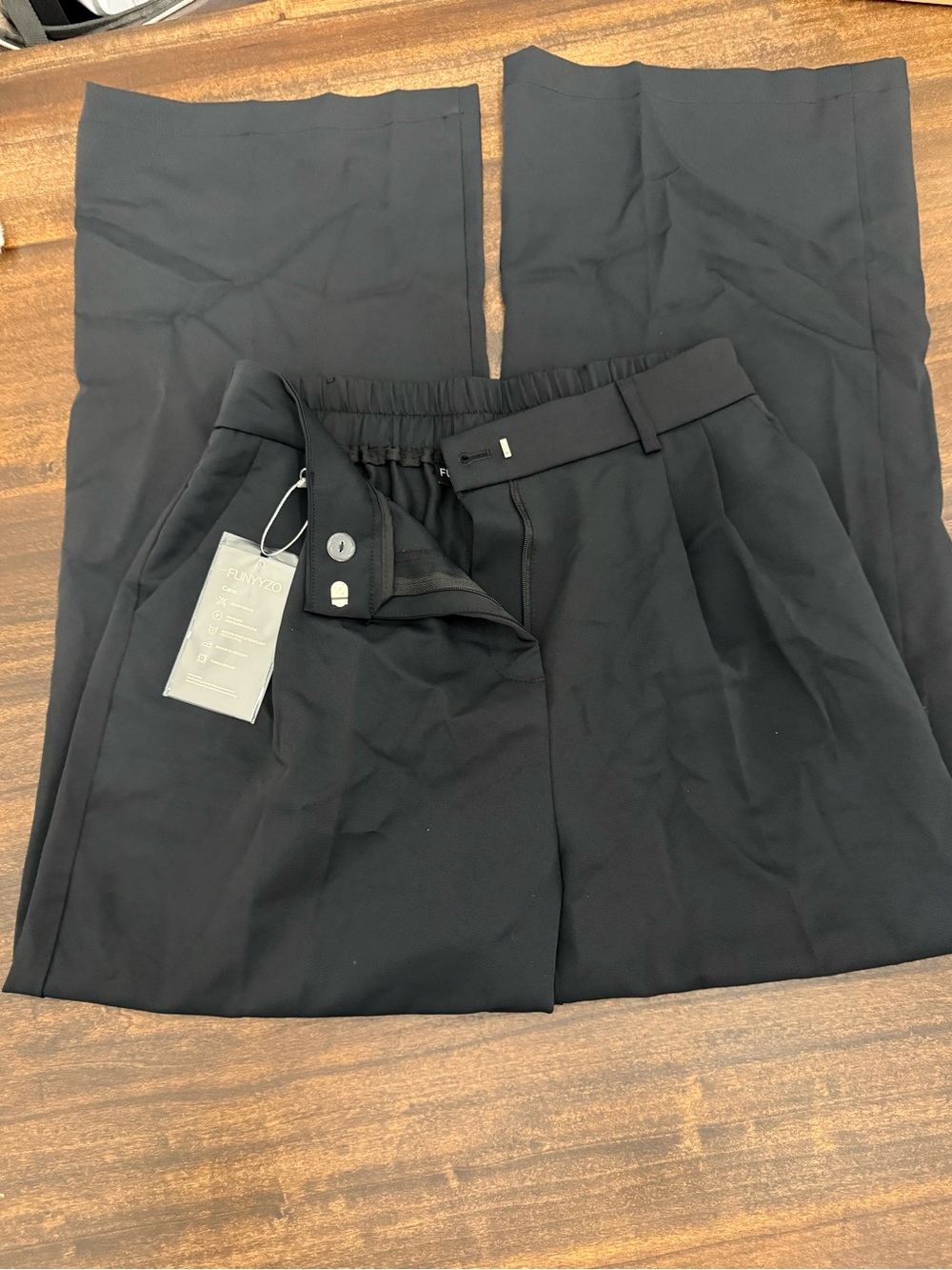 Amazon Women's Black Wide-Leg Trousers